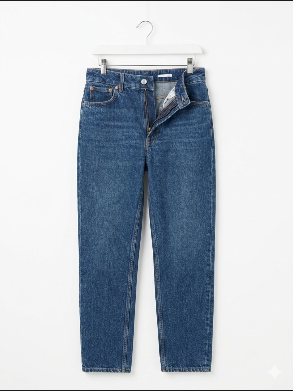 Mango Women’s Slim Straight Mom Jeans in Dark Blue